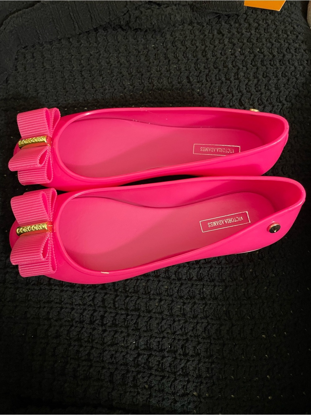 VICTORIA ADAMES Marbella Hot Pink/Fuchsia Bow Slip-On Flats